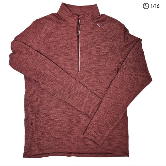 Lululemon Surge Warm 1/2 Zip Pullover Mens 2XL Red Heather Athletic Pullover - Picture 1 of 8